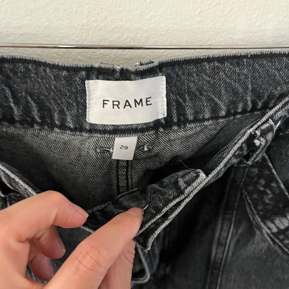 Frame Denim Black Utility Cargo Straight Leg Jeans 29 - Picture 5 of 7